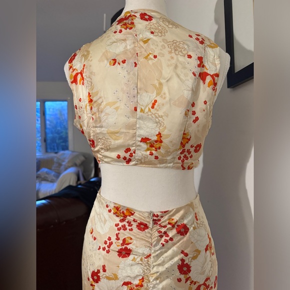 Auteur silk twist gown in kimono print, size S - Picture 4 of 15